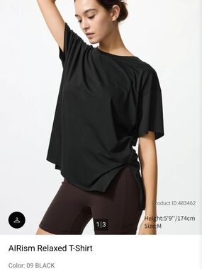 Uniqlo AIRism Relaxed T-Shirt — Black